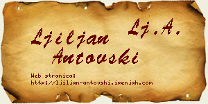 Ljiljan Antovski vizit kartica